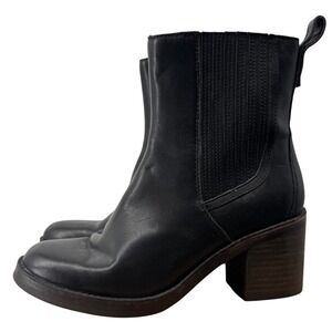 UGG Camden Chelsea Black Leather Boots Block‎ Heel Women's Size 5.5